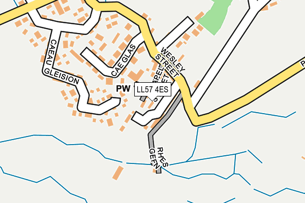 LL57 4ES map - OS OpenMap – Local (Ordnance Survey)