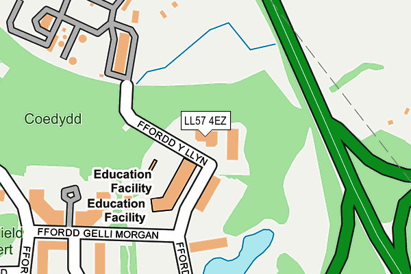 LL57 4EZ map - OS OpenMap – Local (Ordnance Survey)