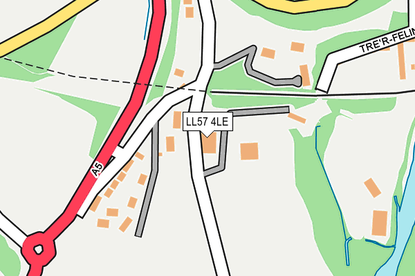 LL57 4LE map - OS OpenMap – Local (Ordnance Survey)