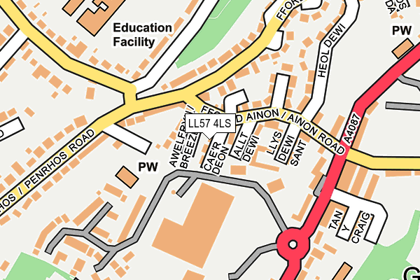 LL57 4LS map - OS OpenMap – Local (Ordnance Survey)