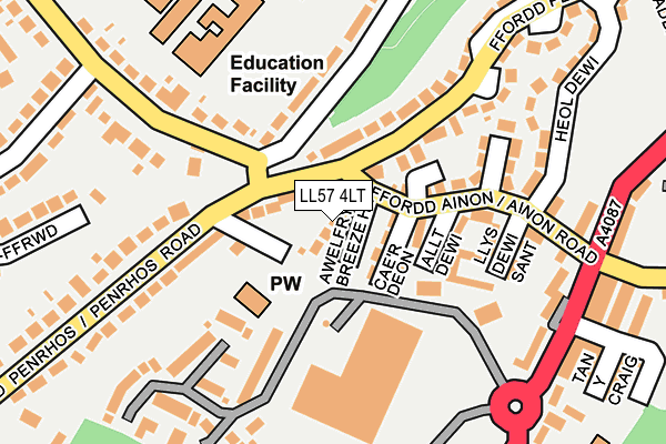 LL57 4LT map - OS OpenMap – Local (Ordnance Survey)