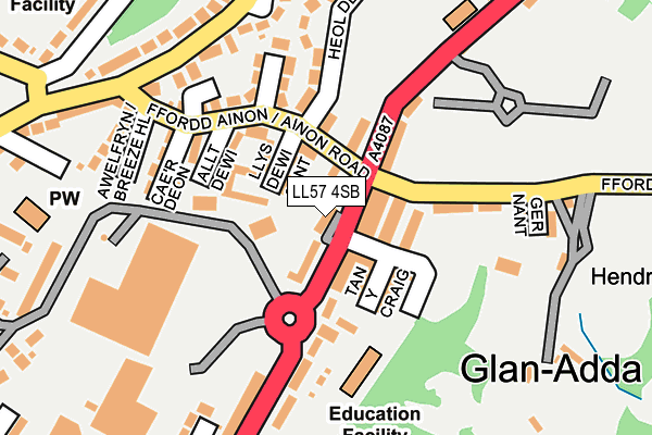 LL57 4SB map - OS OpenMap – Local (Ordnance Survey)