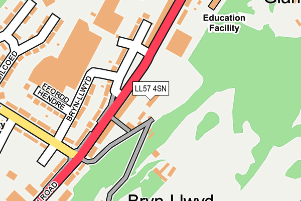 LL57 4SN map - OS OpenMap – Local (Ordnance Survey)
