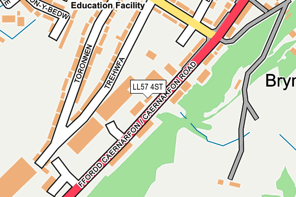 LL57 4ST map - OS OpenMap – Local (Ordnance Survey)