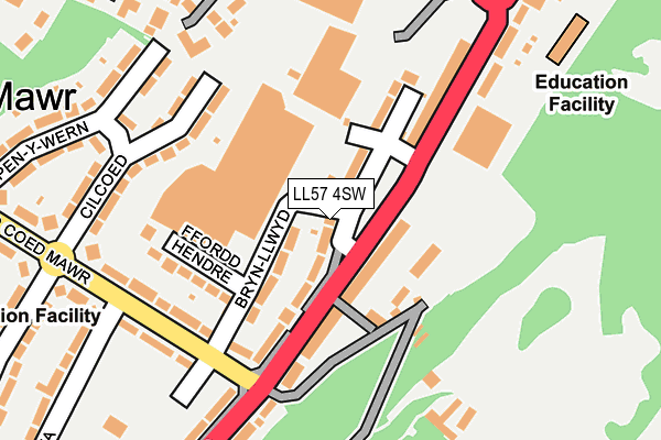 LL57 4SW map - OS OpenMap – Local (Ordnance Survey)
