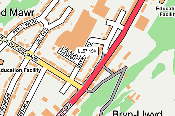 LL57 4SX map - OS OpenMap – Local (Ordnance Survey)