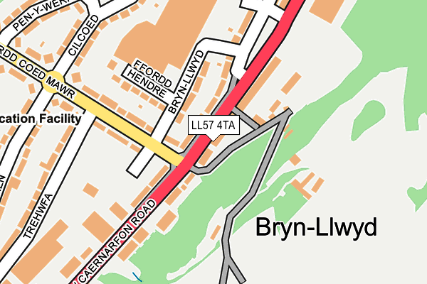 LL57 4TA map - OS OpenMap – Local (Ordnance Survey)