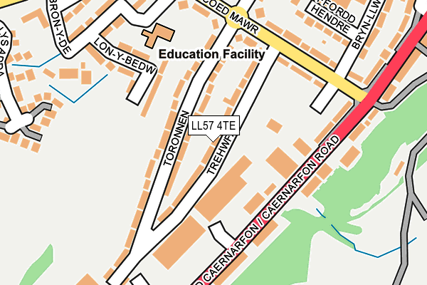 LL57 4TE map - OS OpenMap – Local (Ordnance Survey)