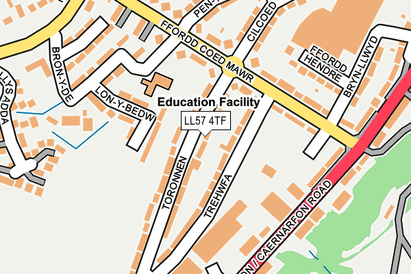 LL57 4TF map - OS OpenMap – Local (Ordnance Survey)