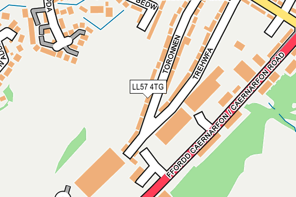 LL57 4TG map - OS OpenMap – Local (Ordnance Survey)