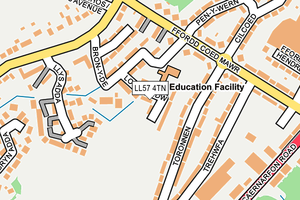 LL57 4TN map - OS OpenMap – Local (Ordnance Survey)