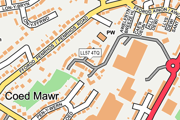 LL57 4TQ map - OS OpenMap – Local (Ordnance Survey)