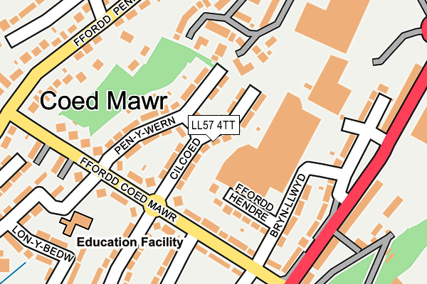 LL57 4TT map - OS OpenMap – Local (Ordnance Survey)