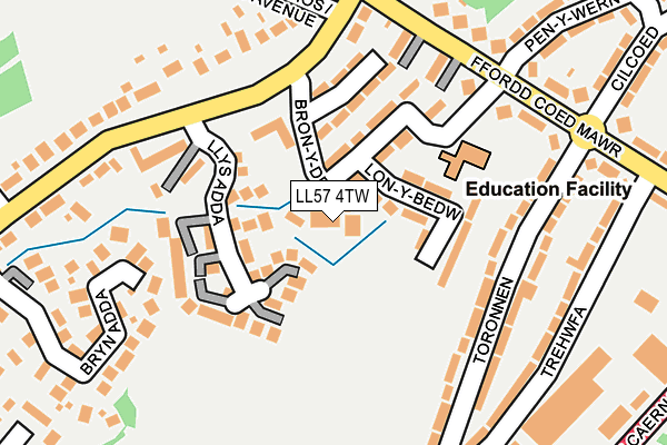 LL57 4TW map - OS OpenMap – Local (Ordnance Survey)