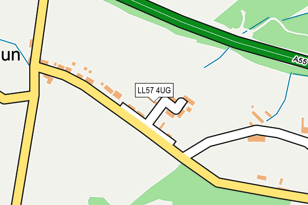 LL57 4UG map - OS OpenMap – Local (Ordnance Survey)