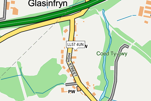 LL57 4UN map - OS OpenMap – Local (Ordnance Survey)