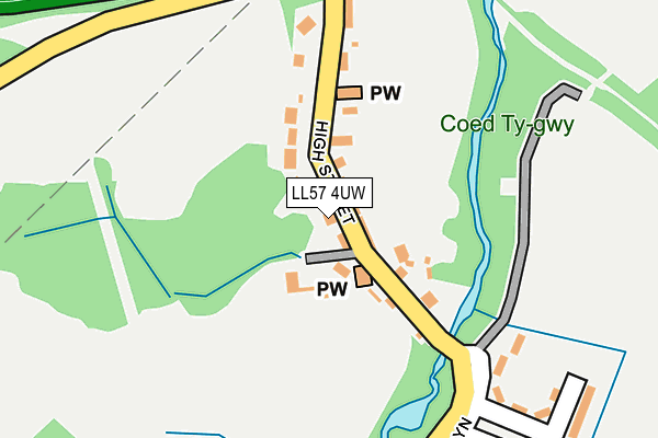 LL57 4UW map - OS OpenMap – Local (Ordnance Survey)