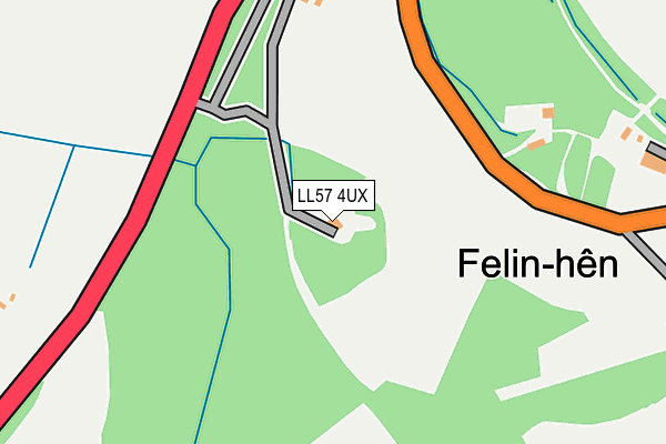 LL57 4UX map - OS OpenMap – Local (Ordnance Survey)