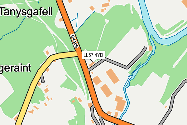 LL57 4YD map - OS OpenMap – Local (Ordnance Survey)