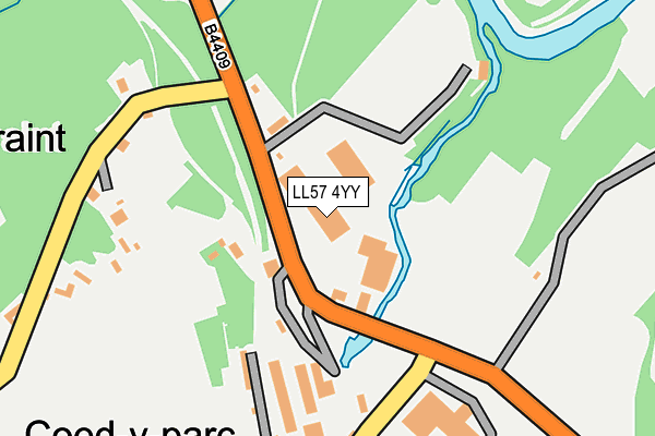 LL57 4YY map - OS OpenMap – Local (Ordnance Survey)