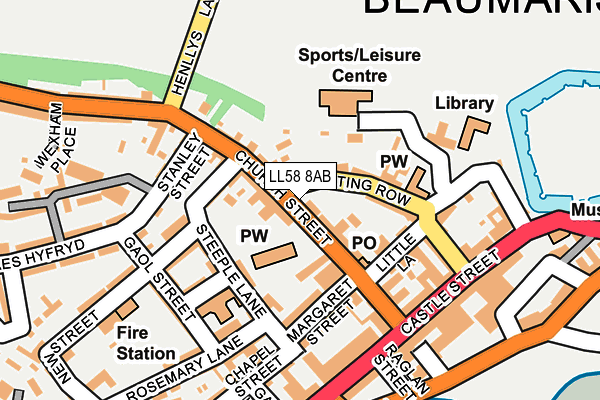LL58 8AB map - OS OpenMap – Local (Ordnance Survey)
