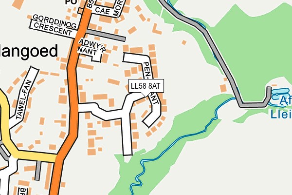 LL58 8AT map - OS OpenMap – Local (Ordnance Survey)