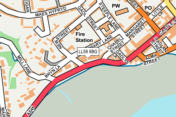 LL58 8BG map - OS OpenMap – Local (Ordnance Survey)