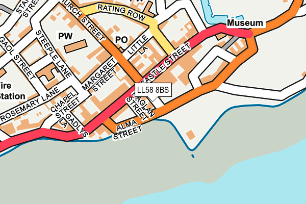 LL58 8BS map - OS OpenMap – Local (Ordnance Survey)