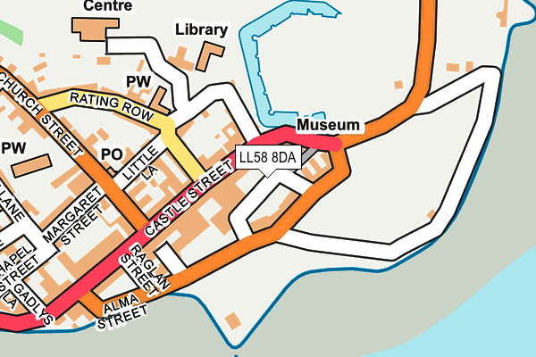 LL58 8DA map - OS OpenMap – Local (Ordnance Survey)