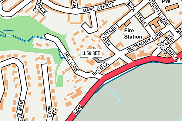 LL58 8EE map - OS OpenMap – Local (Ordnance Survey)