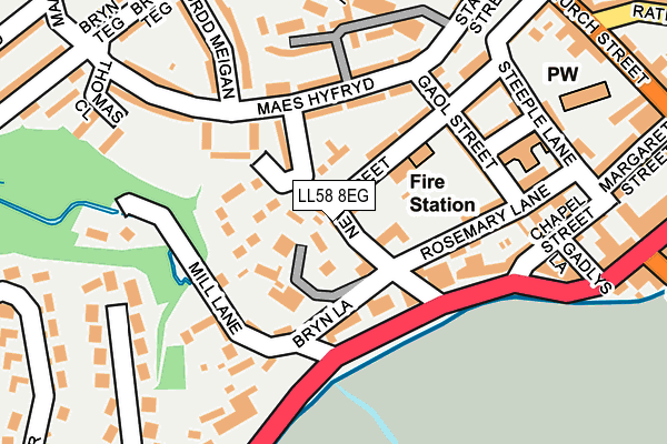 LL58 8EG map - OS OpenMap – Local (Ordnance Survey)
