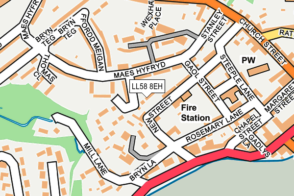 LL58 8EH map - OS OpenMap – Local (Ordnance Survey)