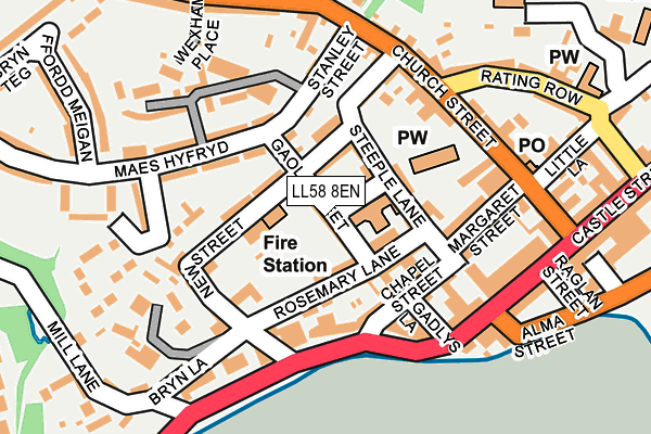 LL58 8EN map - OS OpenMap – Local (Ordnance Survey)