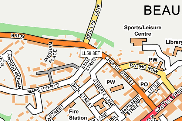 LL58 8ET map - OS OpenMap – Local (Ordnance Survey)