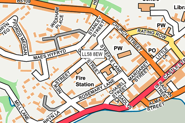 LL58 8EW map - OS OpenMap – Local (Ordnance Survey)
