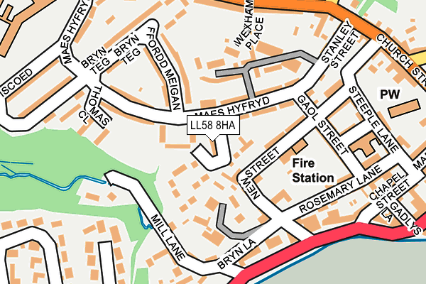 LL58 8HA map - OS OpenMap – Local (Ordnance Survey)