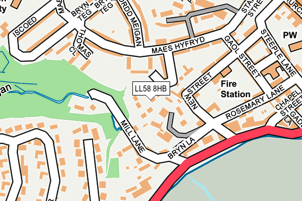 LL58 8HB map - OS OpenMap – Local (Ordnance Survey)