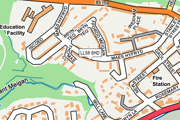 LL58 8HD map - OS OpenMap – Local (Ordnance Survey)