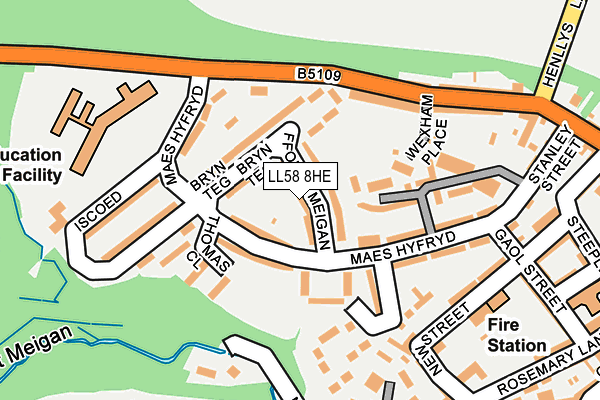 LL58 8HE map - OS OpenMap – Local (Ordnance Survey)