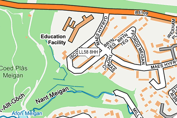 LL58 8HH map - OS OpenMap – Local (Ordnance Survey)