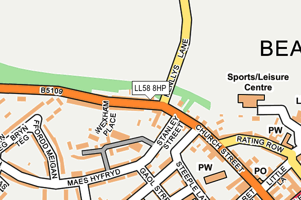 LL58 8HP map - OS OpenMap – Local (Ordnance Survey)