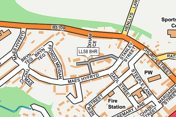 LL58 8HR map - OS OpenMap – Local (Ordnance Survey)