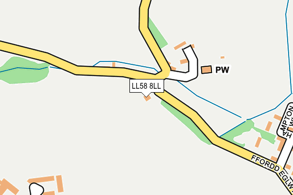 LL58 8LL map - OS OpenMap – Local (Ordnance Survey)