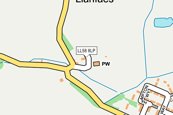 LL58 8LP map - OS OpenMap – Local (Ordnance Survey)