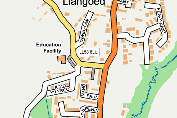 LL58 8LU map - OS OpenMap – Local (Ordnance Survey)