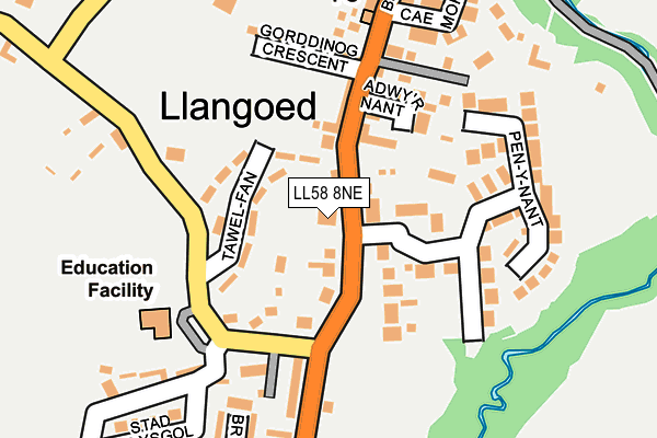LL58 8NE map - OS OpenMap – Local (Ordnance Survey)