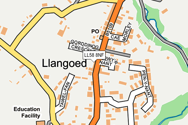 LL58 8NF map - OS OpenMap – Local (Ordnance Survey)