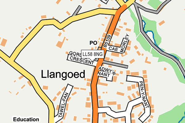 LL58 8NG map - OS OpenMap – Local (Ordnance Survey)