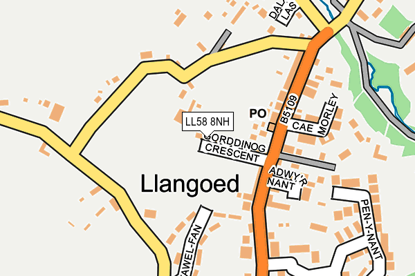 LL58 8NH map - OS OpenMap – Local (Ordnance Survey)