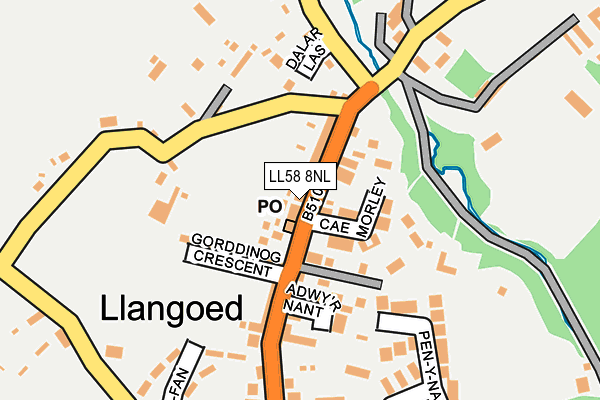 LL58 8NL map - OS OpenMap – Local (Ordnance Survey)